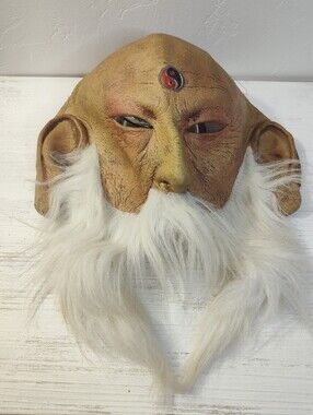 Vintage 1999 Don Post  Rubber Halloween Mask Yin Yang Master Old Man